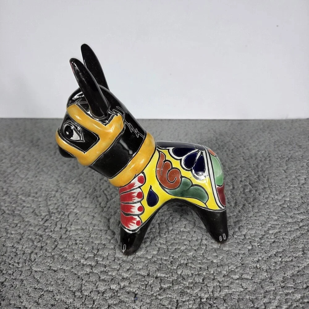 Talavera Donkey Mexican Art Pottery Hand Painted Garden/Home Decor